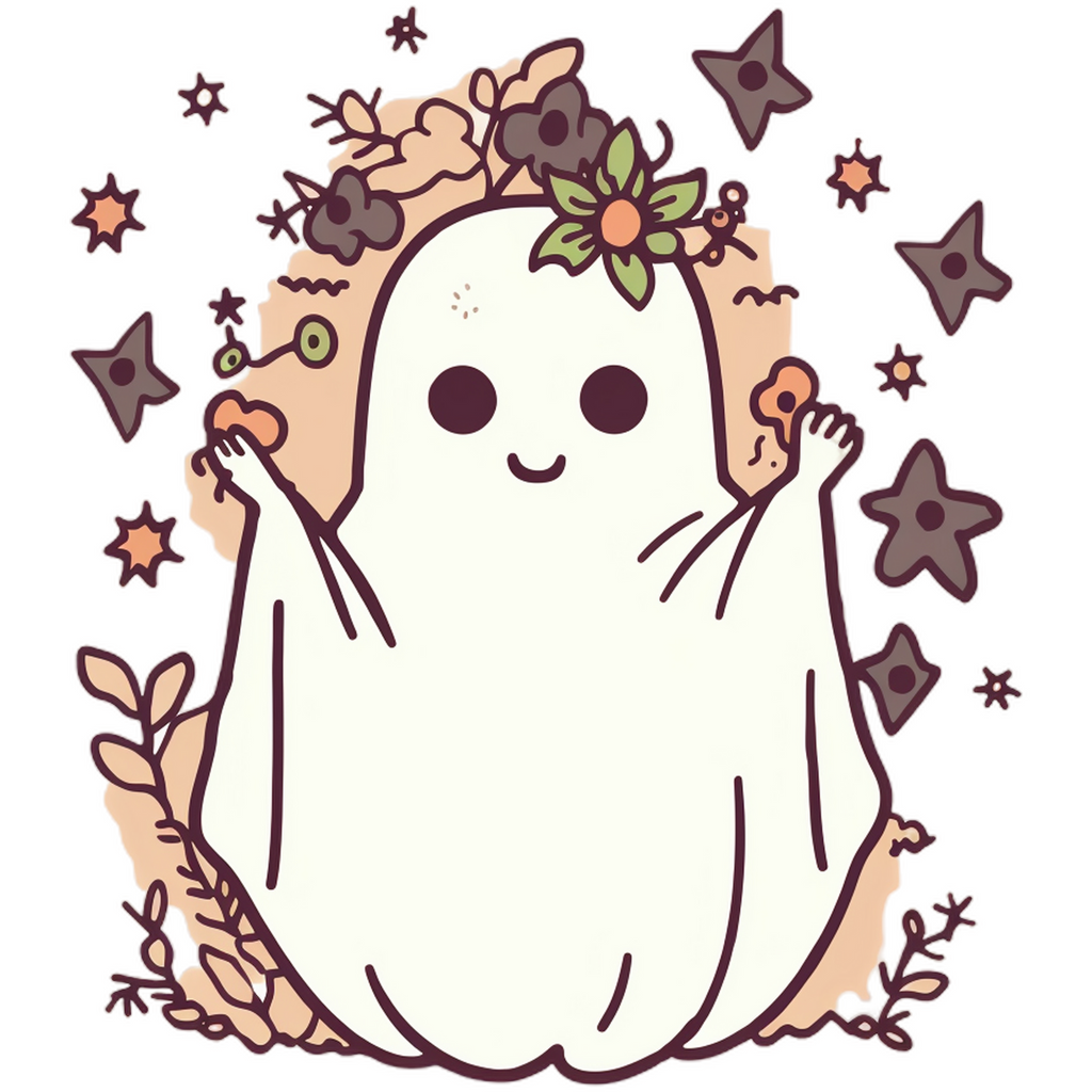 Girly Ghost with Peach Background