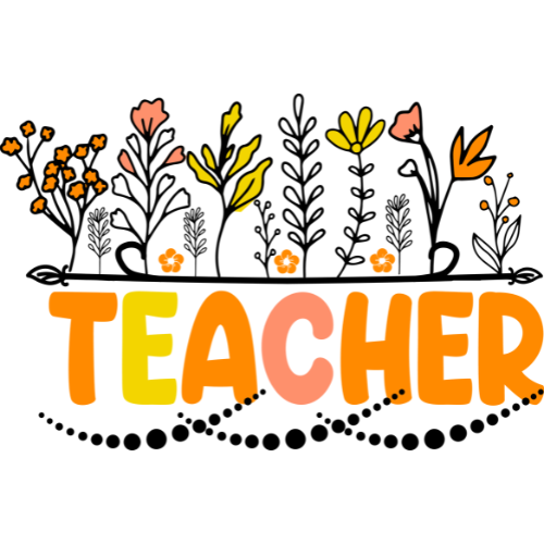 TEACHER ORANGE/YELLOW FLORAL