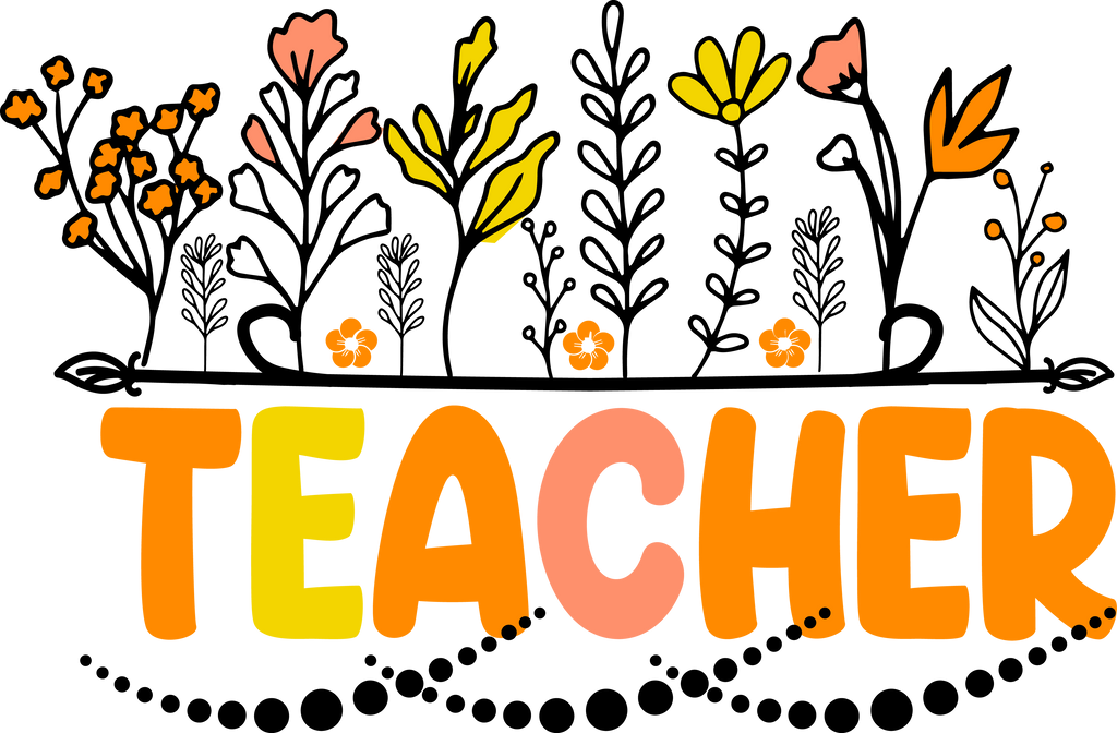 TEACHER ORANGE/YELLOW FLORAL