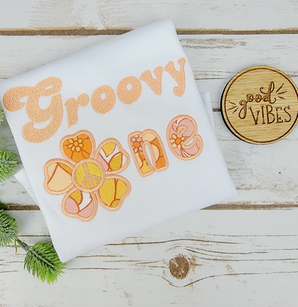 Groovy One Embroidered Birthday Shirt