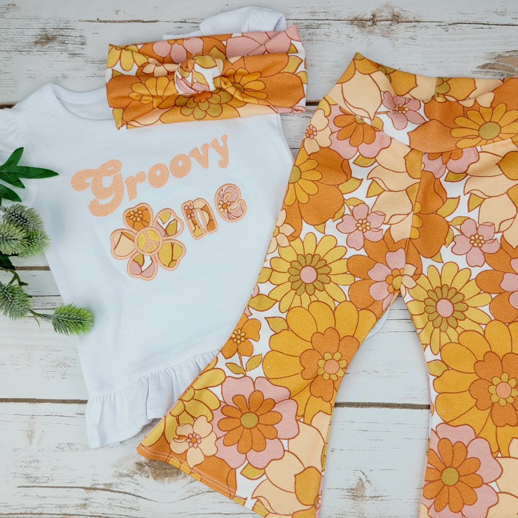 Groovy Floral Baby and Toddler Bell Bottoms
