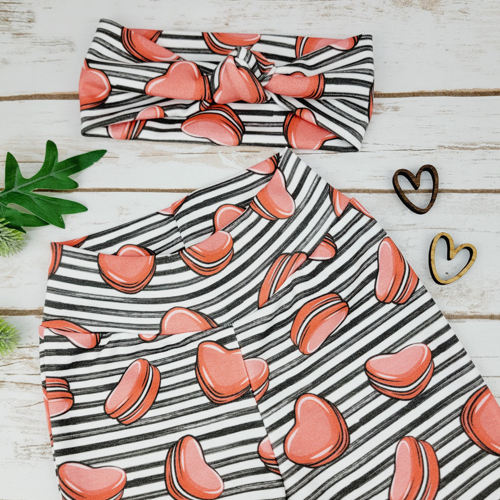 Heart Shaped Macarons Baby and Toddler Bell Bottoms