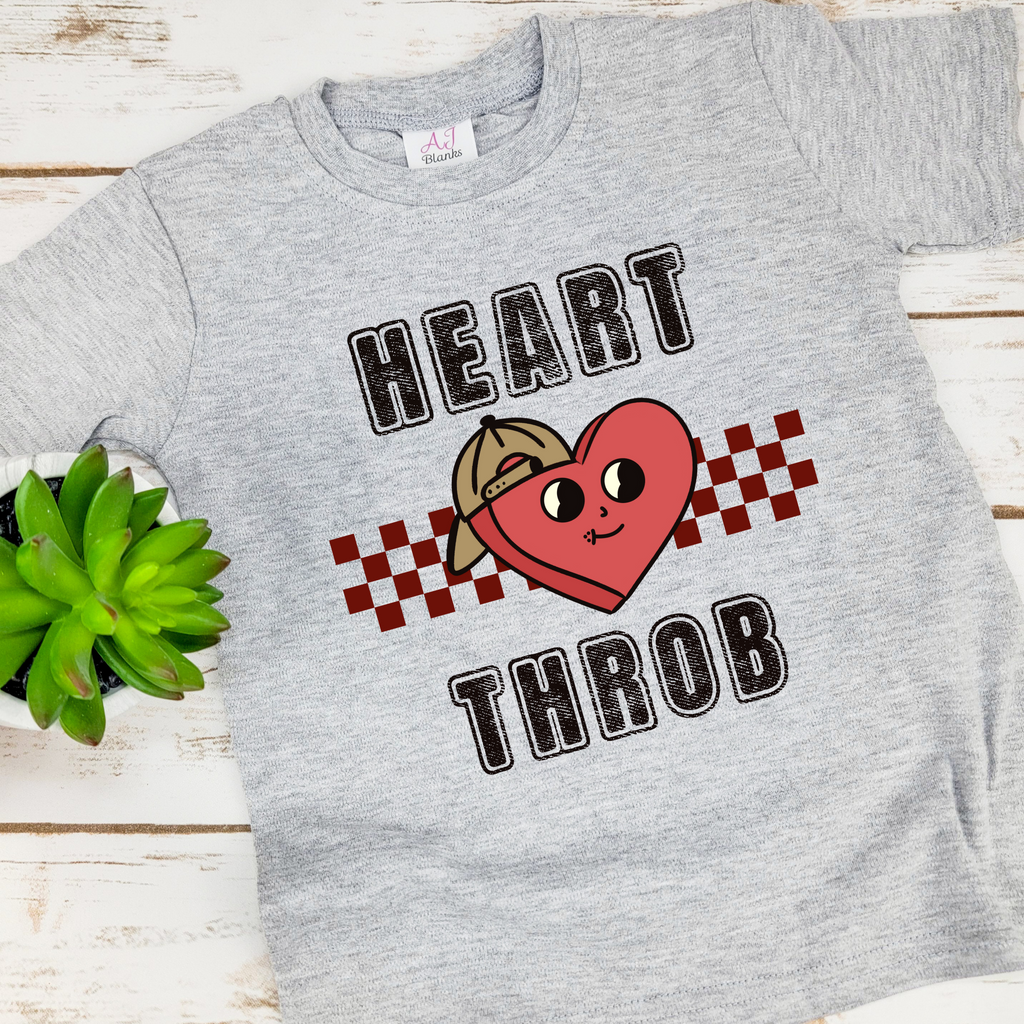 DTF - Heart Throb Valentines Boy Shirt - GRAY