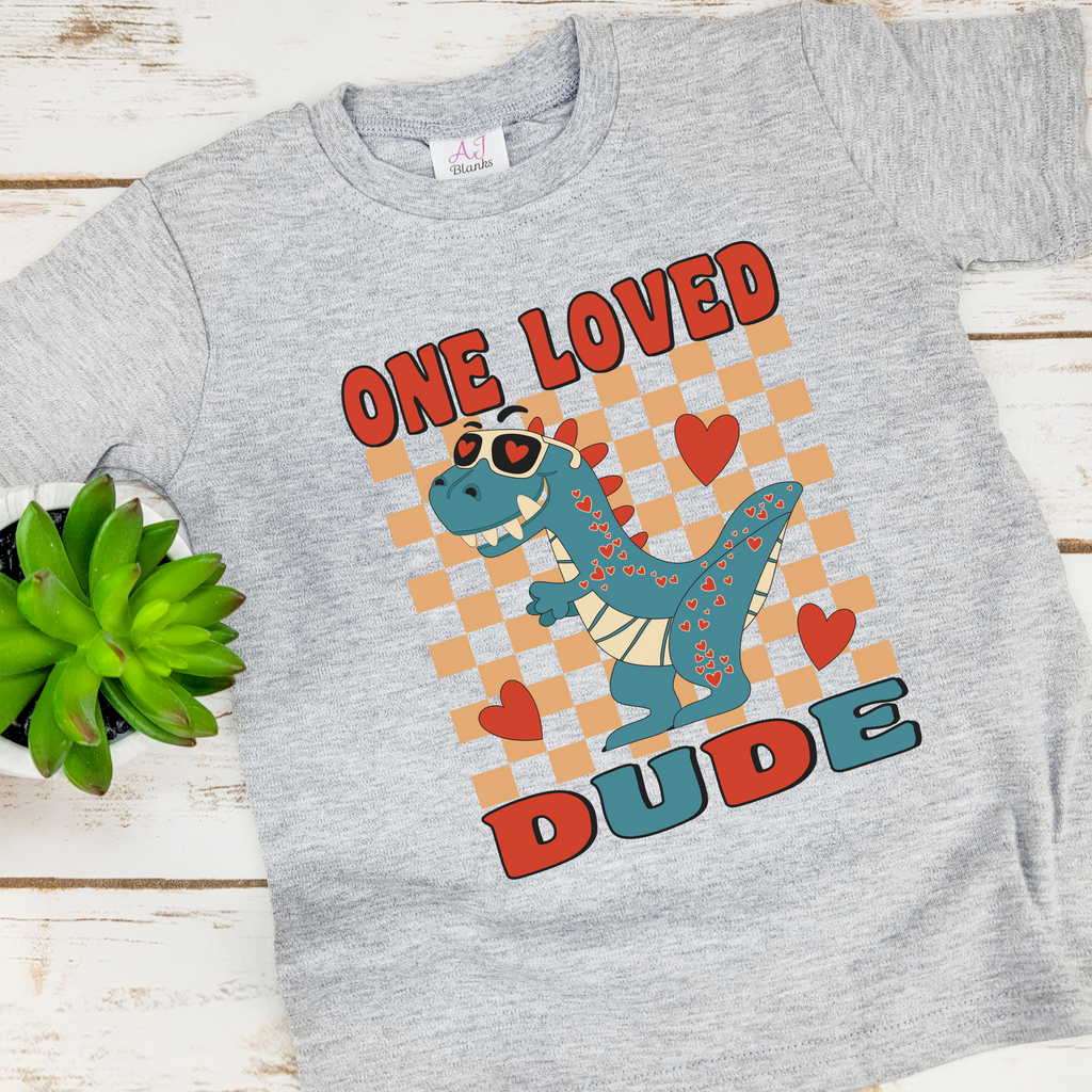 DTF - One Loved Dude Valentines Boy Shirt - GRAY