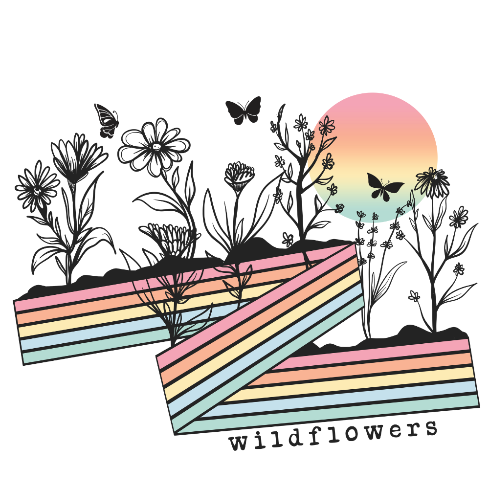 WILD FLOWERS- PASTEL STRIPES- SOLID