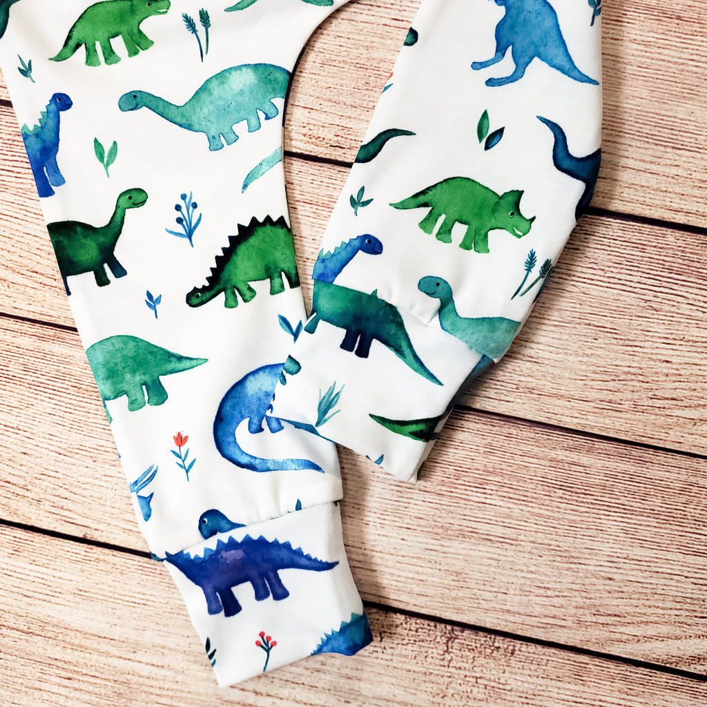 Navy and Green Dino Baby and Toddler Romper