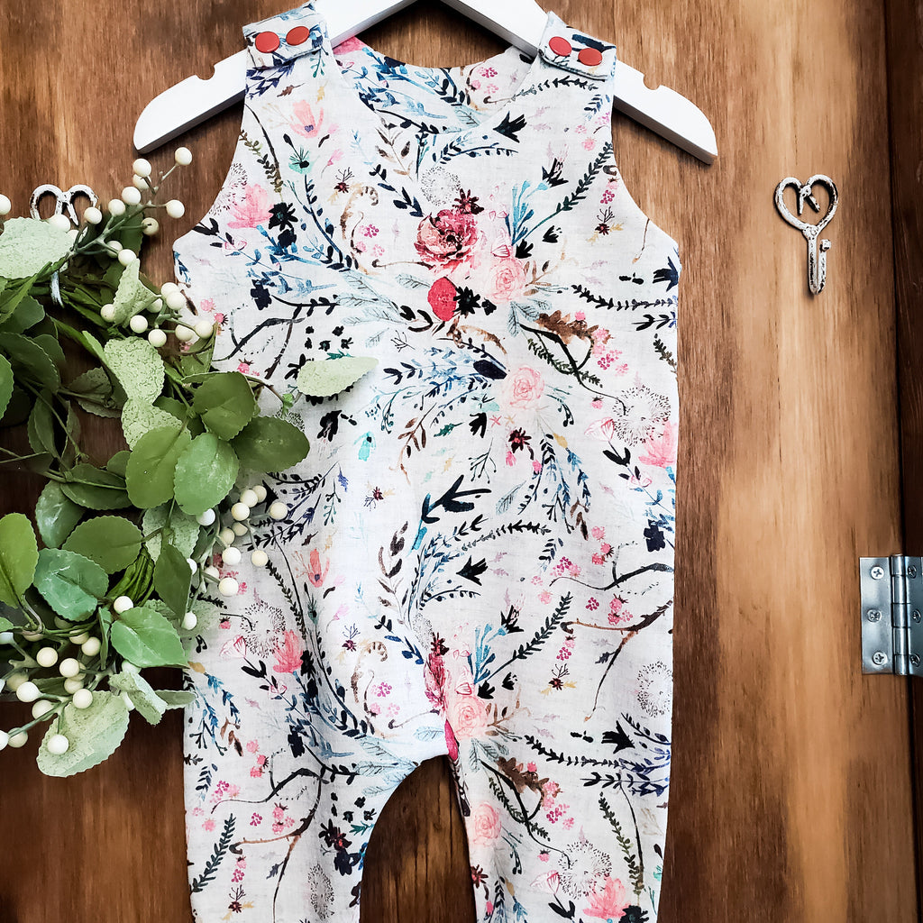 Mauve Floral Baby and Toddler Romper