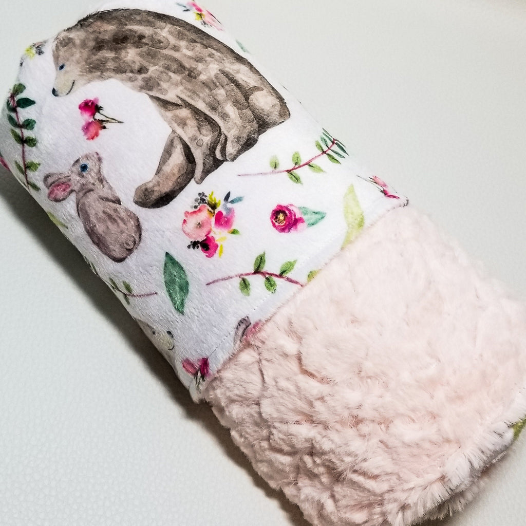Bunny and Bear  Minky Baby and Toddler Blanket