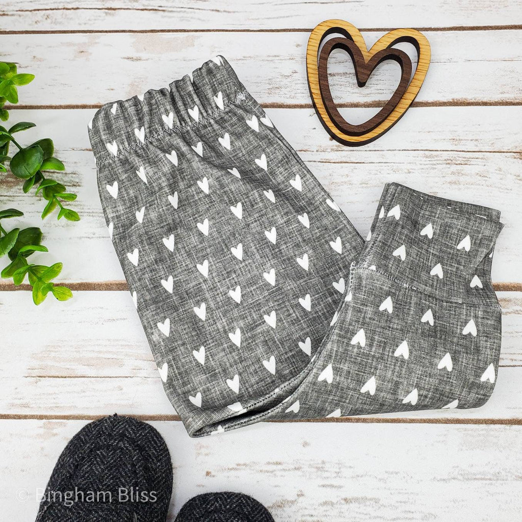 Gray and White Heart Baby and Toddler Leggings