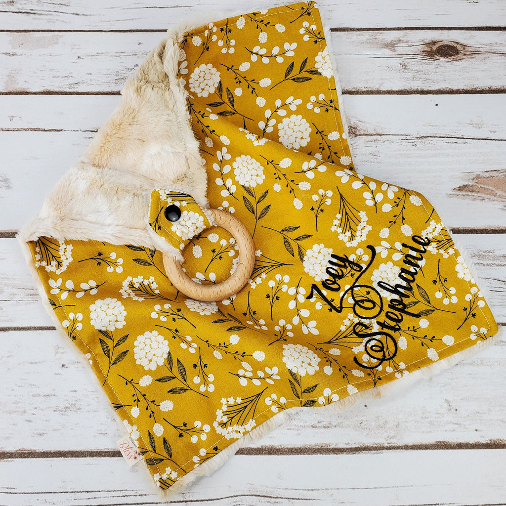 Mustard Dandelion Floral Baby and Toddler Lovey