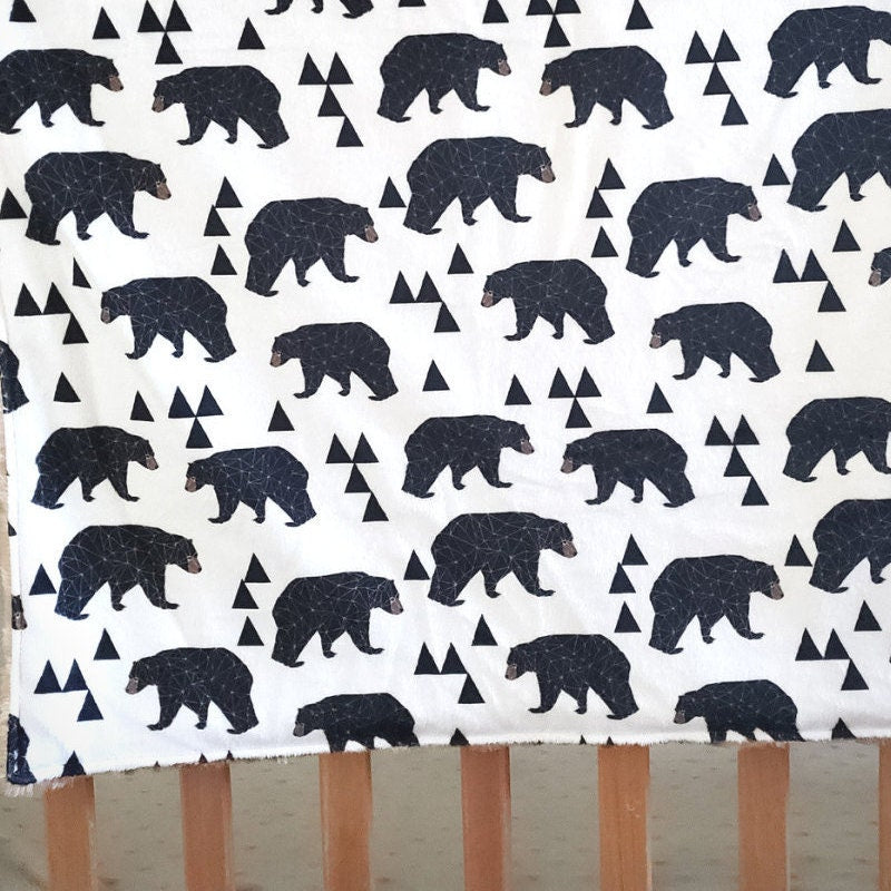 Geometric Bear Baby and Toddler  Blanket