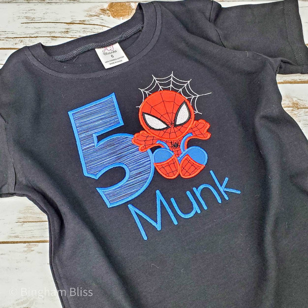 Baby Spiderman Birthday Shirt