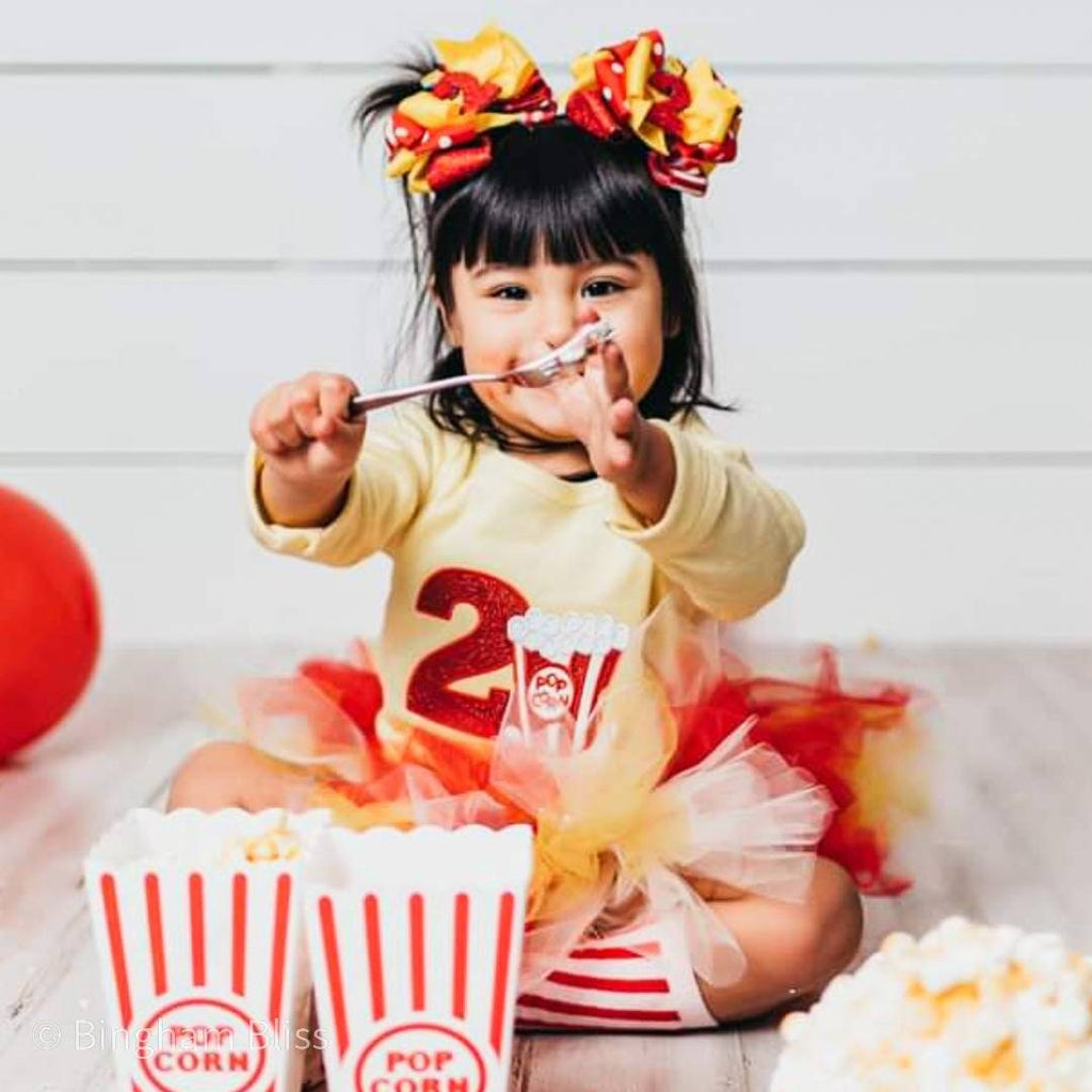 Popcorn and Movie Embroidered Birthday Shirt