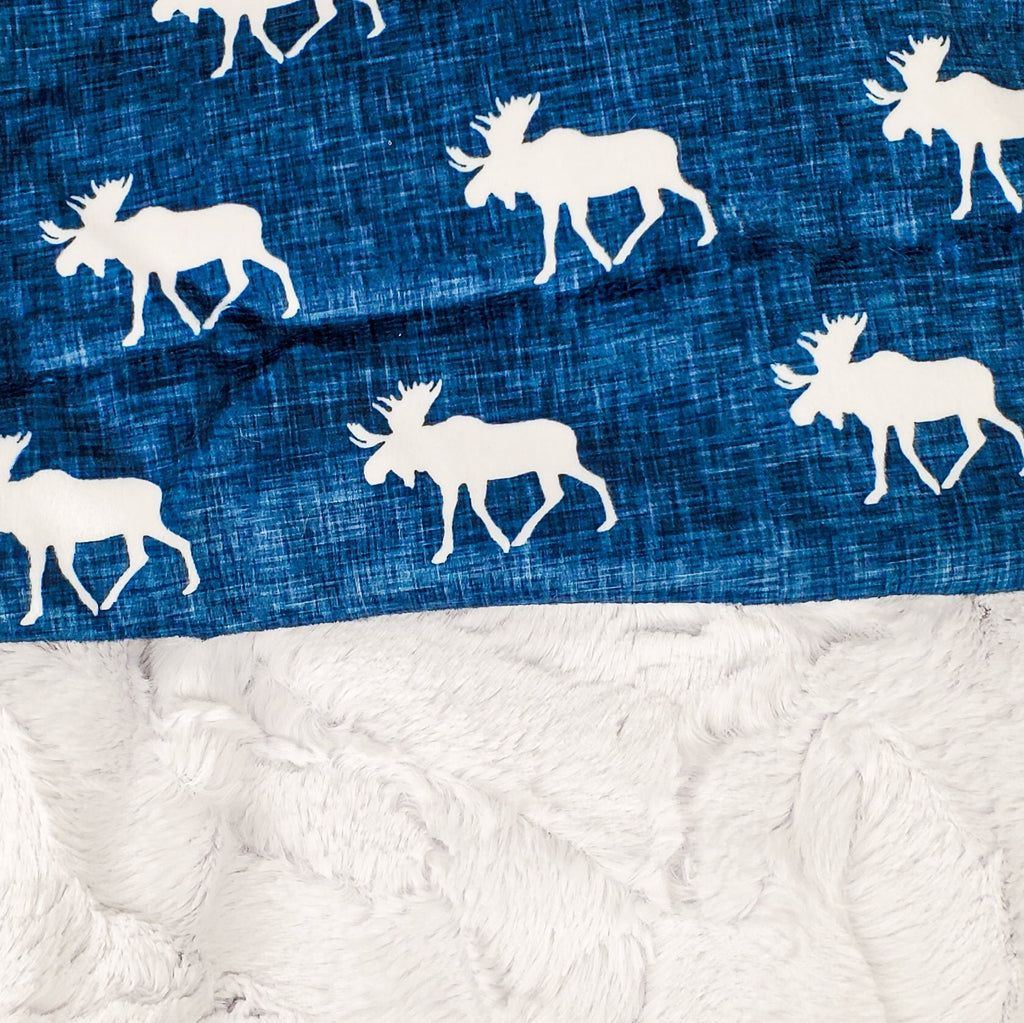 Navy Moose Baby and Toddler Blanket