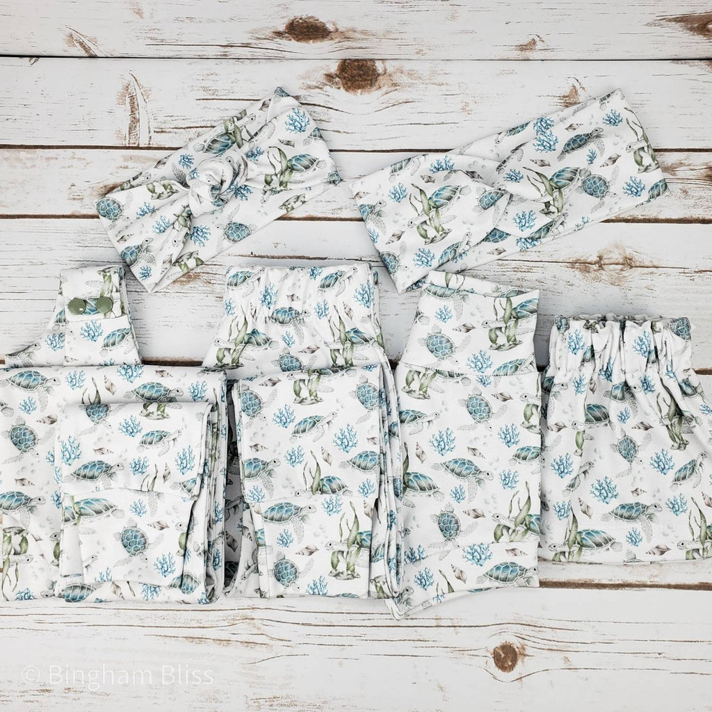 EXCLUSIVE Print Under the Sea Turtle Baby and Toddler Romper