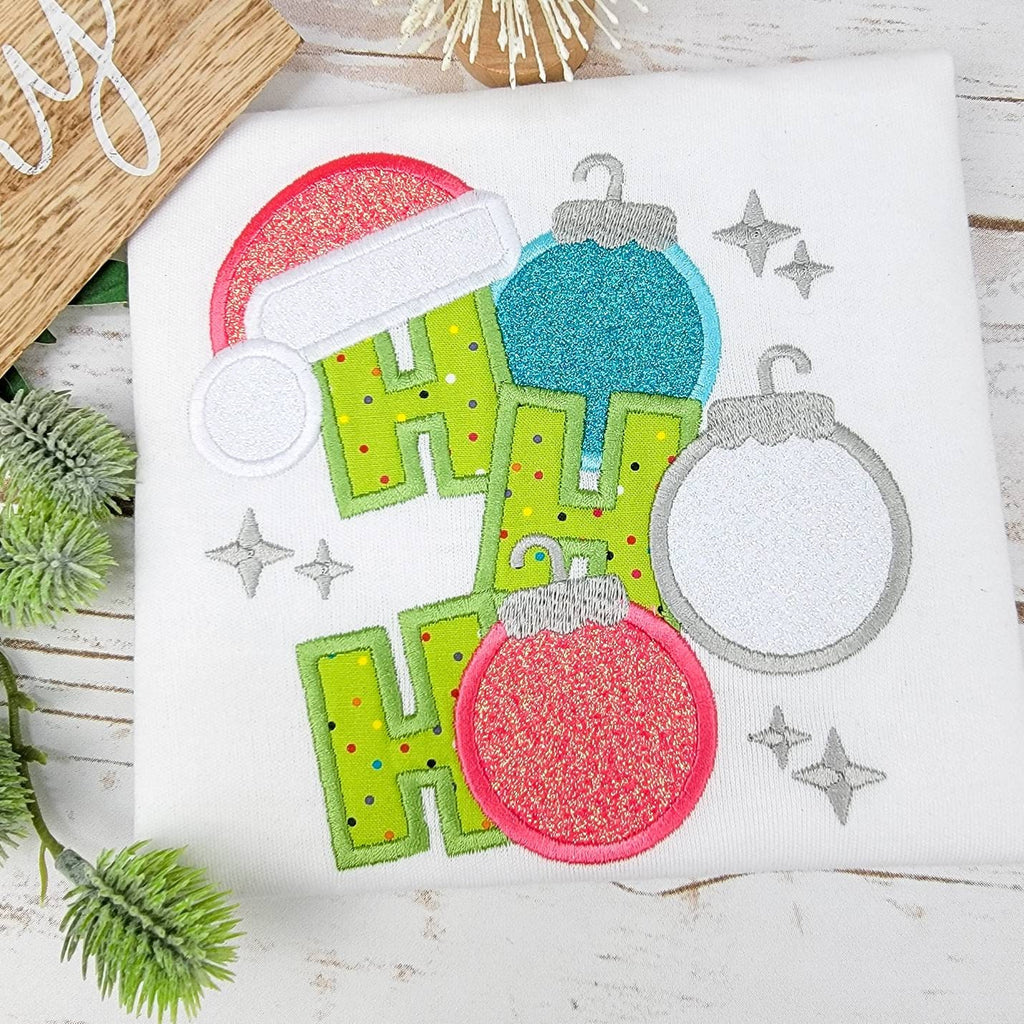 HoHoHo Ornament Embroidery Shirt