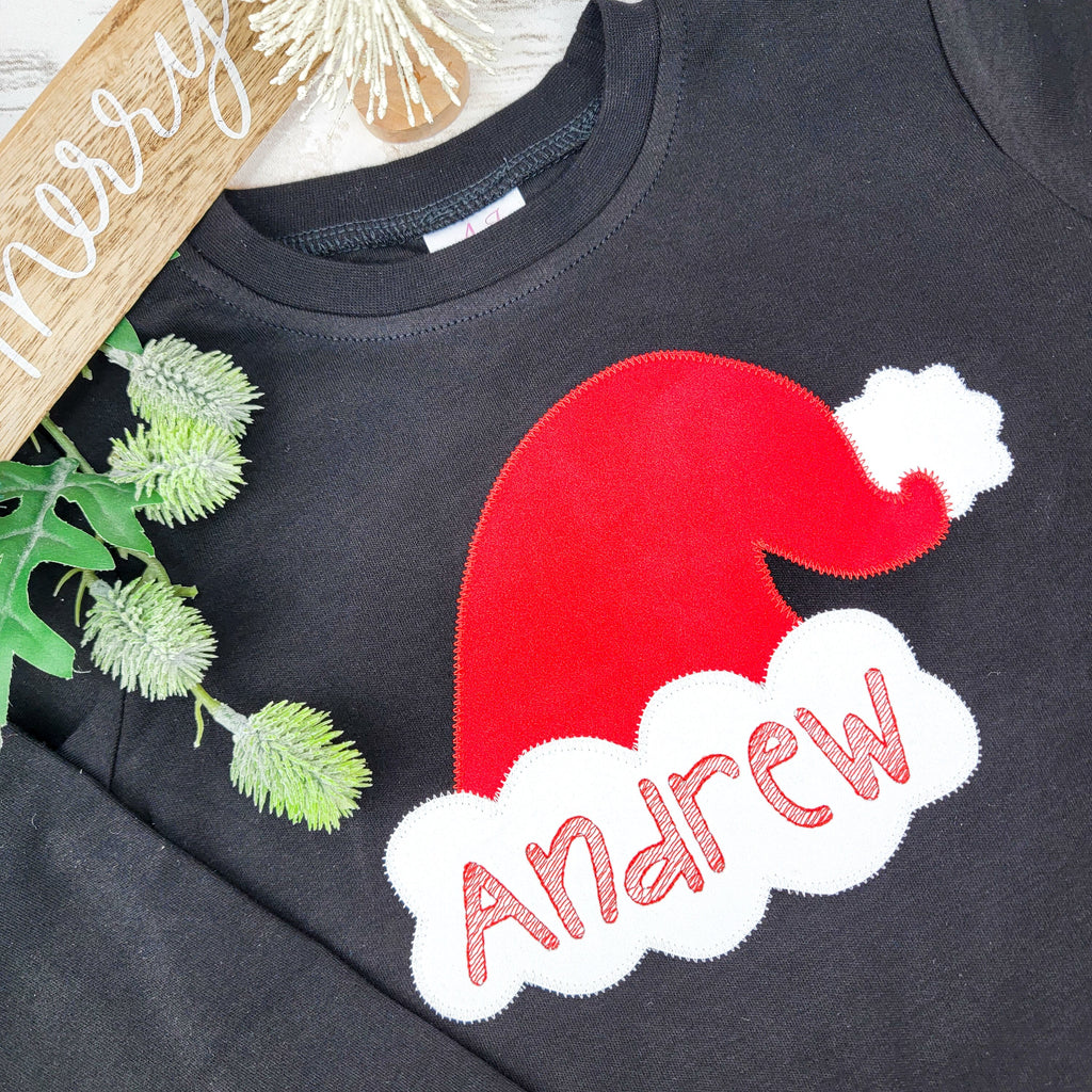 Personalized Santa Hat Embroidered Shirt