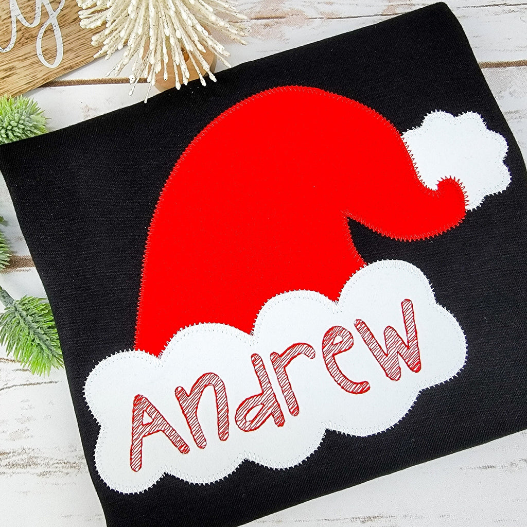 Personalized Santa Hat Embroidered Shirt